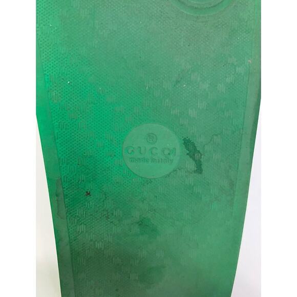 Authentic Gucci Unisex Green Rubber Slide Sandals Size US  Authentic Gucci Unisex Green Rubber Slide Sandals Size US Women 10/Men 8